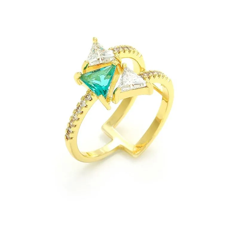 925 Triangle Cubic Zirconia Ring
