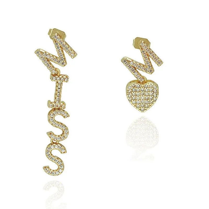 Gjør det selv Frøken Letter Initial Earring