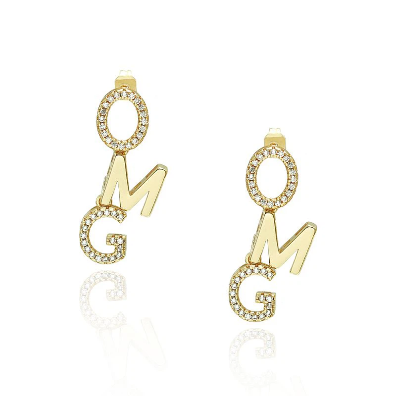 Girls Omg Initial Earring
