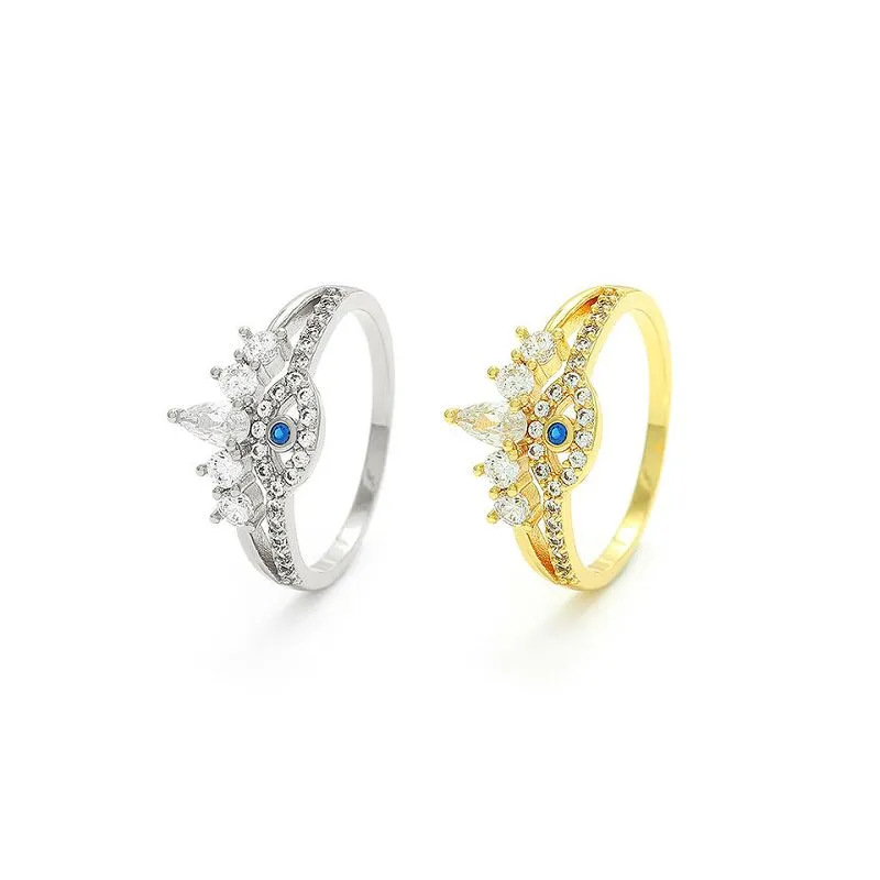 Gullbelagt sølv Evil Eye Ring