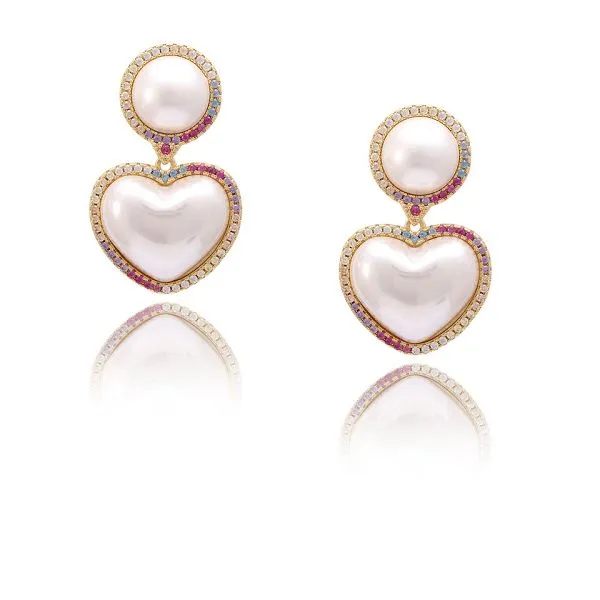 Hjerteformet Shell Pearl Øredobber Drop