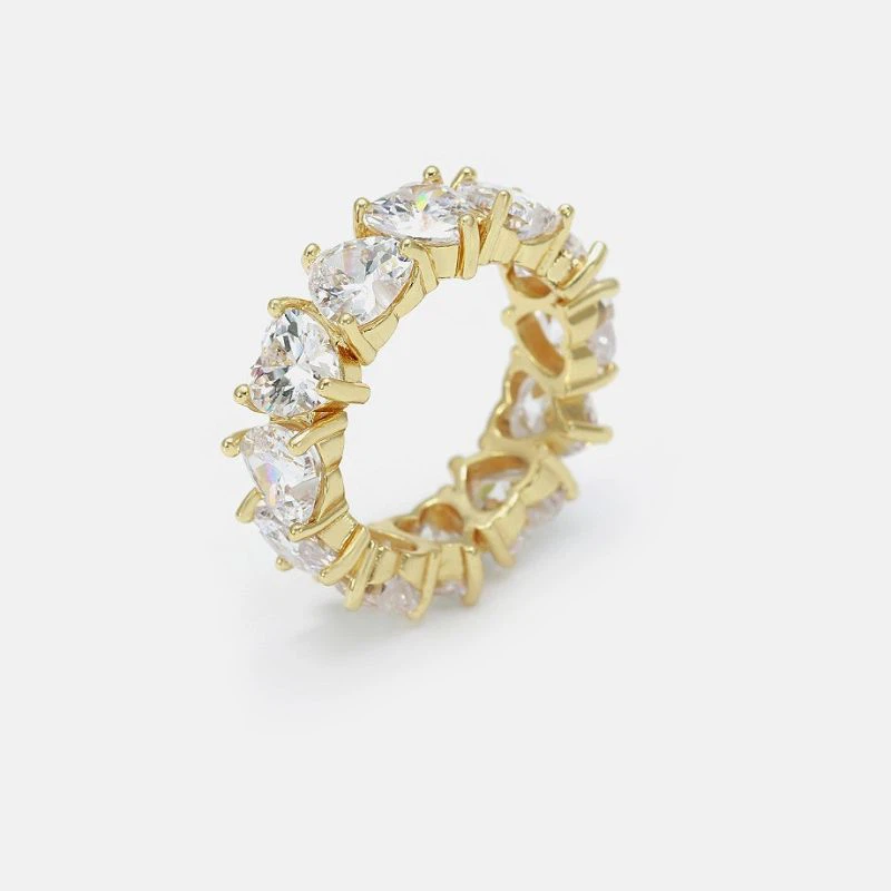 Hjerte Hvit Zirconia Eternity Ring
