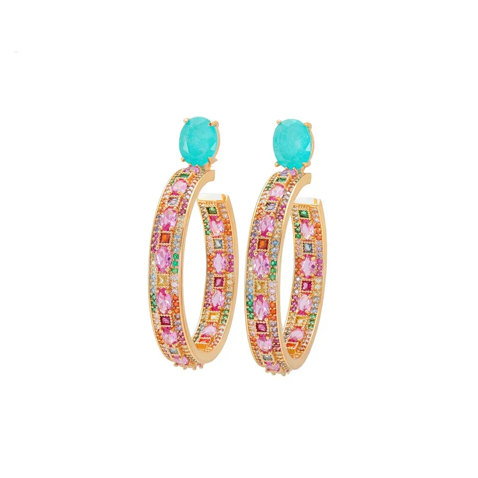 Gullbelagte Zircon Fusion øredobber for kvinner