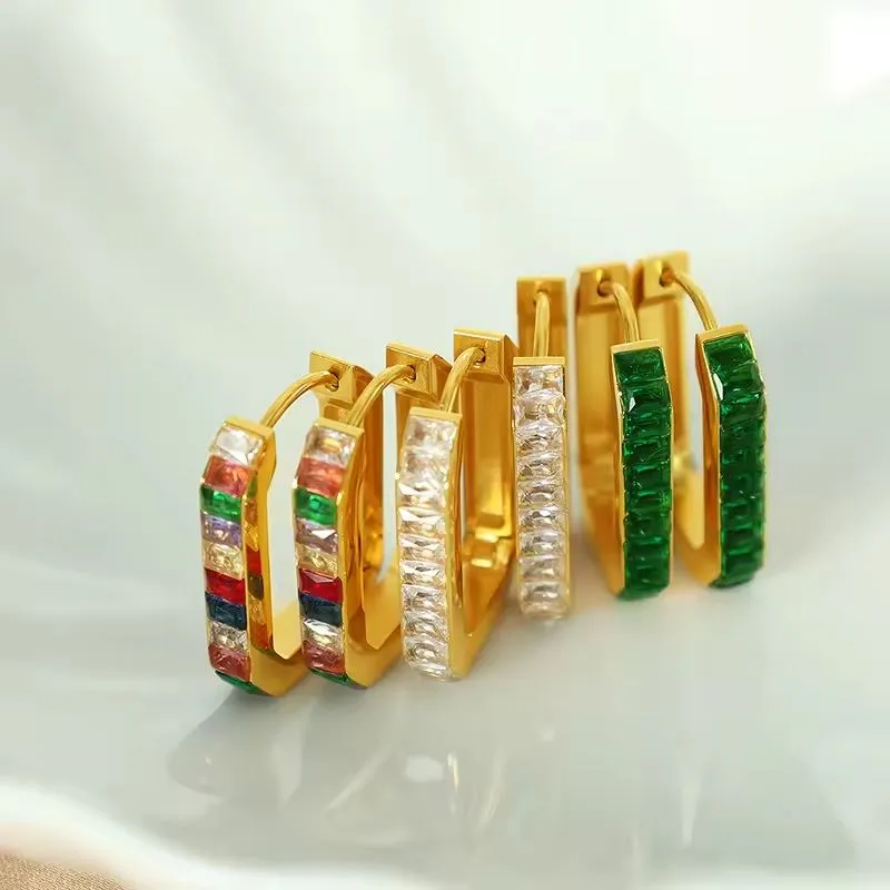 Geometriske øredobber i rustfritt stål